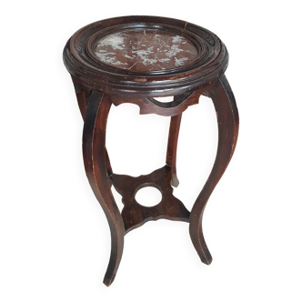 Wooden marble tripod table late 19th century