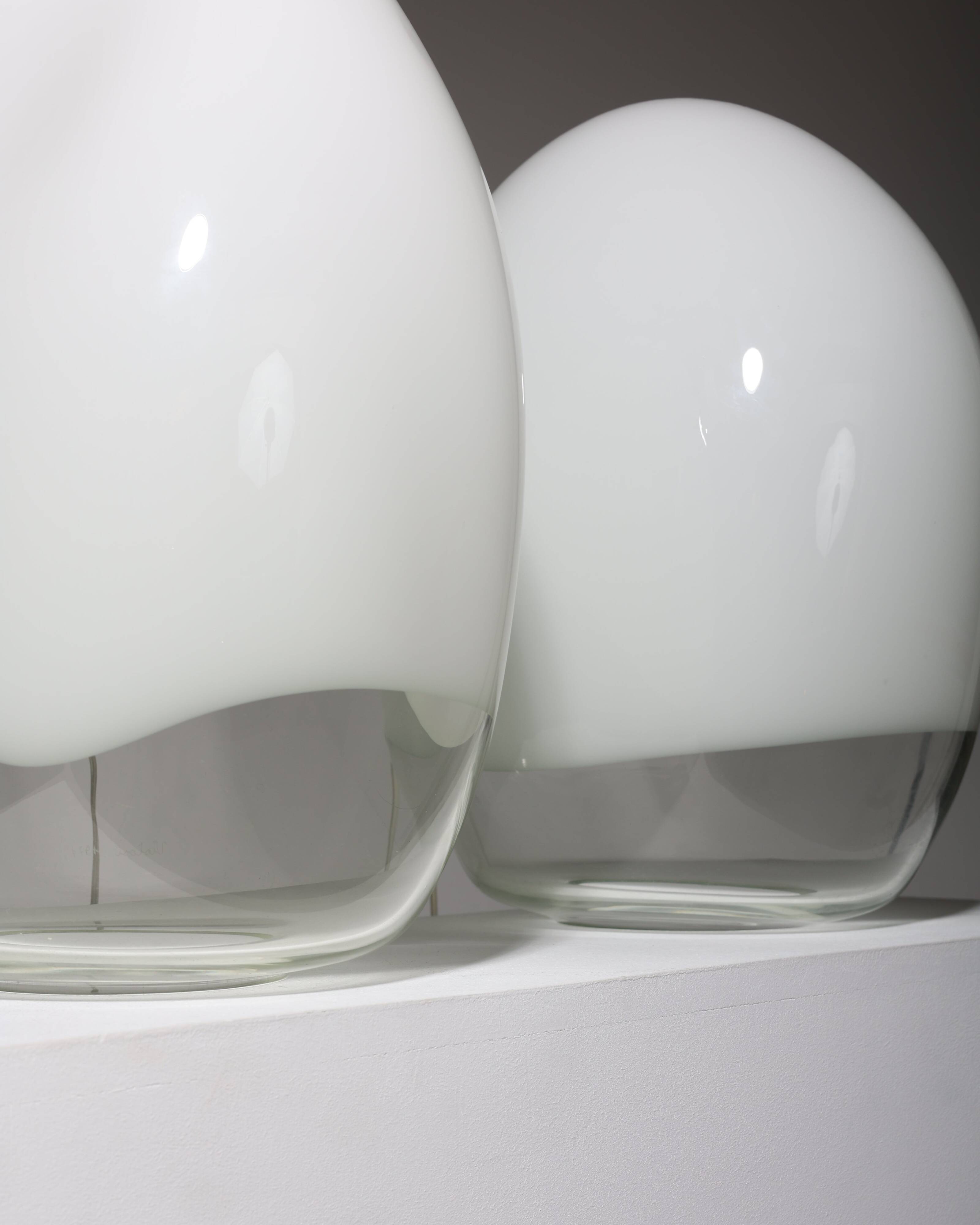 Pair of Nessa lamps in Murano glass, Gino Vistosi, 1970s