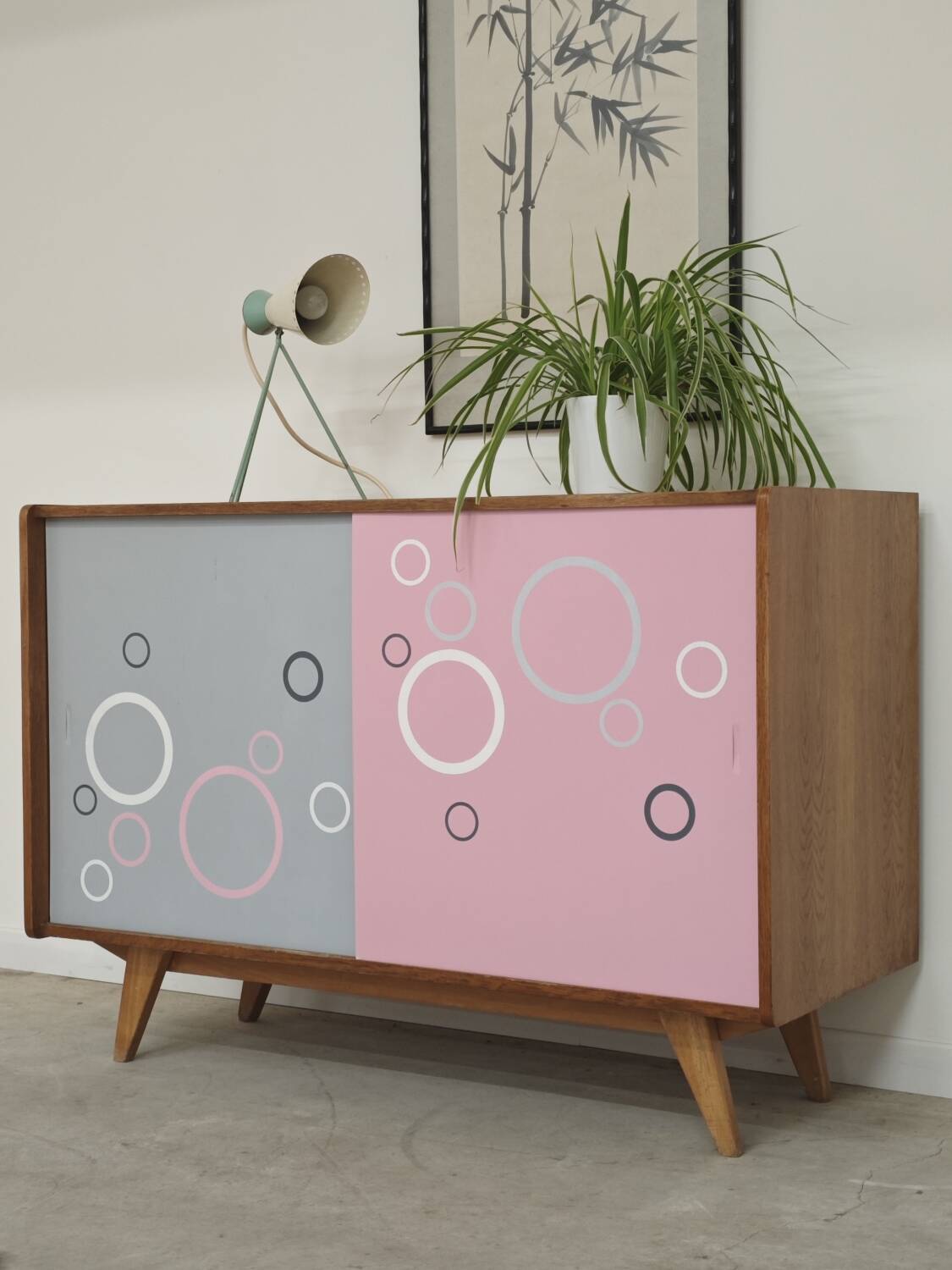 Buffet U 452 rose et gris par Jiri Jiroutek pour Intérier Praha