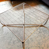 Vintage grid tray steel coffee table