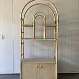 Vintage large Bamboo and Rattan display cabinet, 1980’s