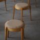 Set of 14 modern Swedish stackable stools in birch and hessian, 1980s.