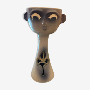 Vase photophore humanoide en céramique