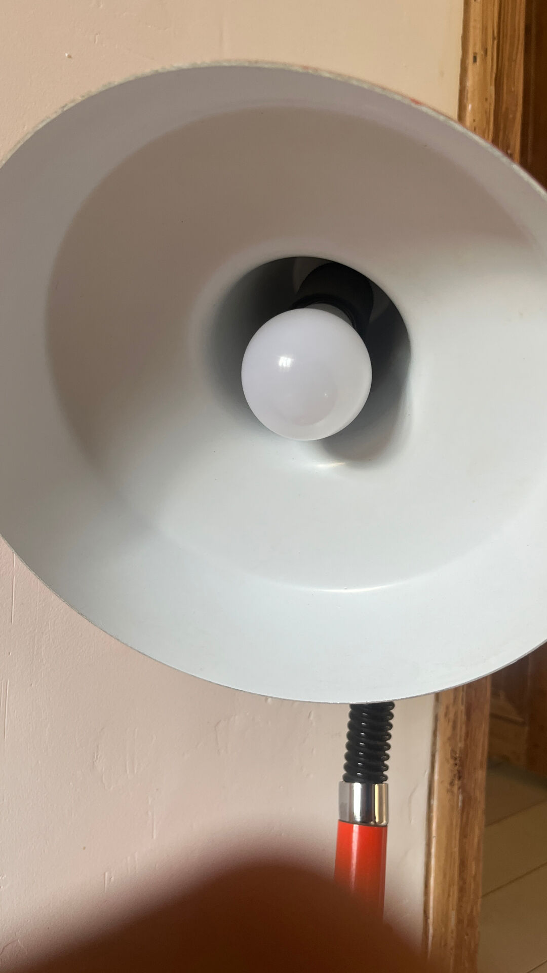 Vintage orange metal lamp