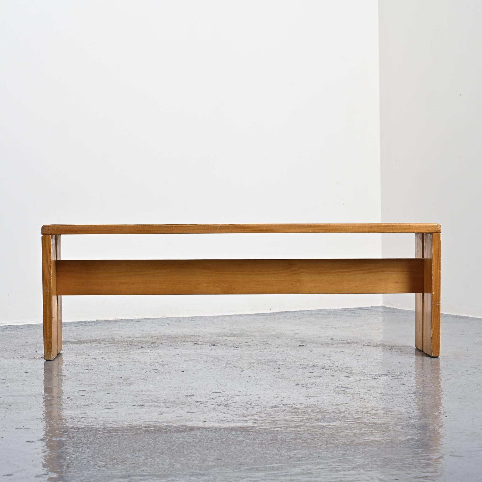 Banc en pin massif, Les Arcs, circa 1973