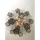 Fume’ and opalino “tronchi” murano glass chandelier d50 by simoeng