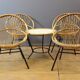 Salon en rotin et fer laqué noir par Rohe Noordwole vers 1950