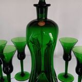 Kluk Kluk carafe by Jacob E.Bang - Holmegaard and 5 liqueur glasses