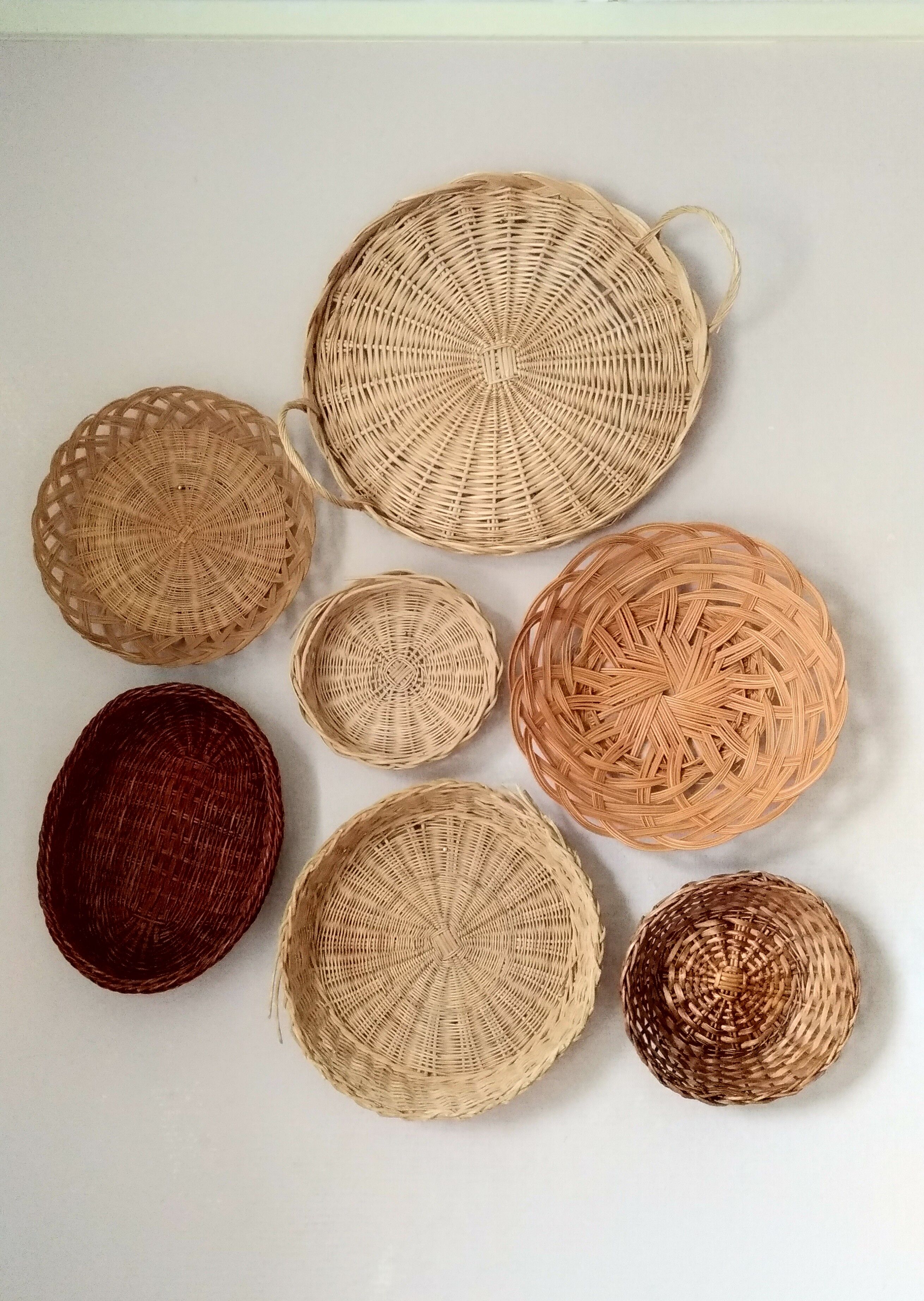 Composition of Vintage rattan baskets