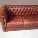 Chesterfield brown sofa 3-seater