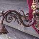 Art Nouveau Wall Sconce: French Metal, Opaline Rose Shade, C1950s