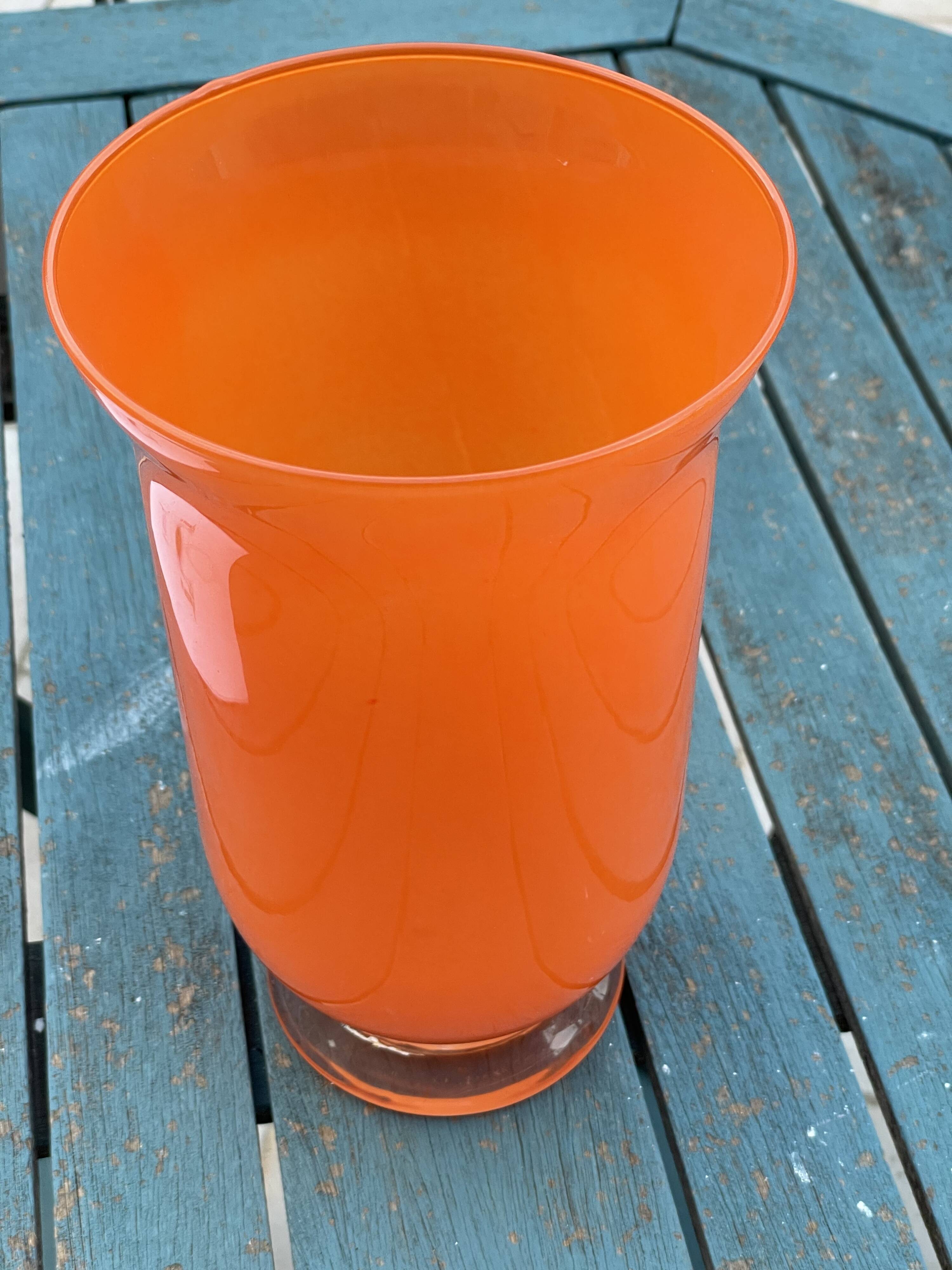 Orange glass vase