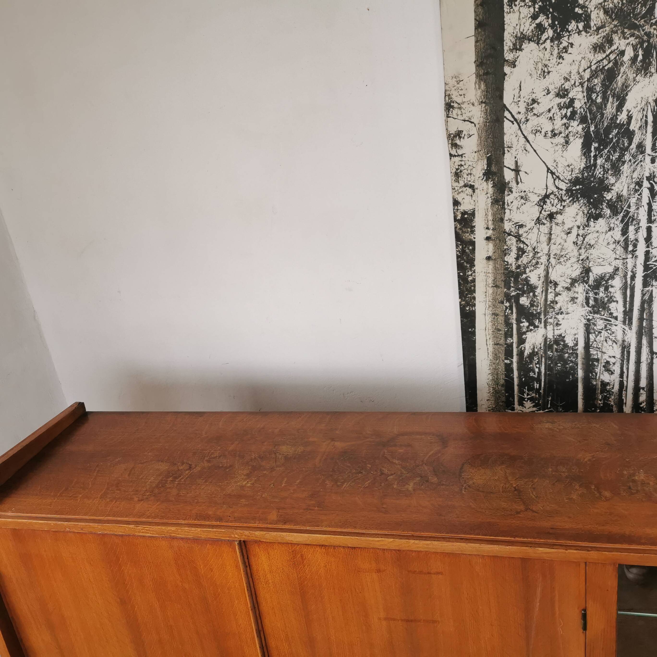 Large vintage sideboard 1950 compass feet