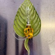 Barovier & Toso leaf-shaped wall sconce, green Murano glass, Italy, 1960s