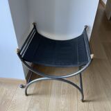 Curule leather stool