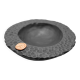 Sculptural dish/basket/trinket tray in burnt wood – Hammered texture