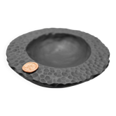 Sculptural dish/basket/trinket tray in burnt wood – Hammered texture