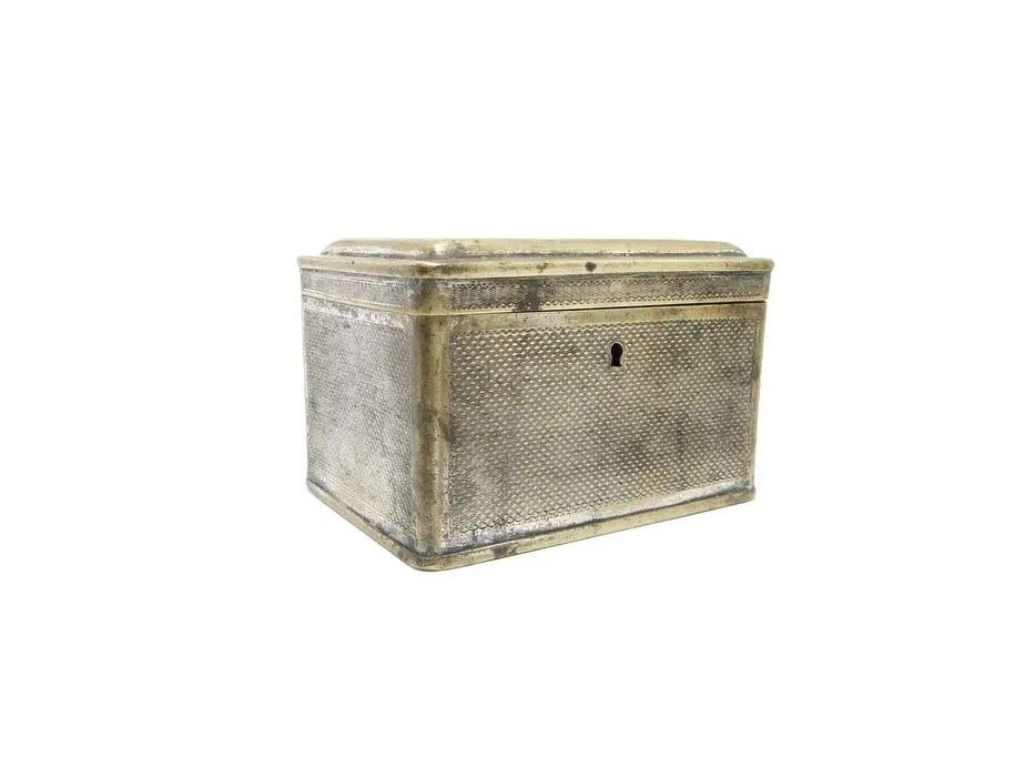 ABB Sugar Bowl, historicism, silver-plated brass, Austria, 19th century
