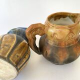 Flamed stoneware pitcher signed Méténier, 1900