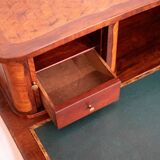 Bureau a gradin tiroirs à cylindres marqueté