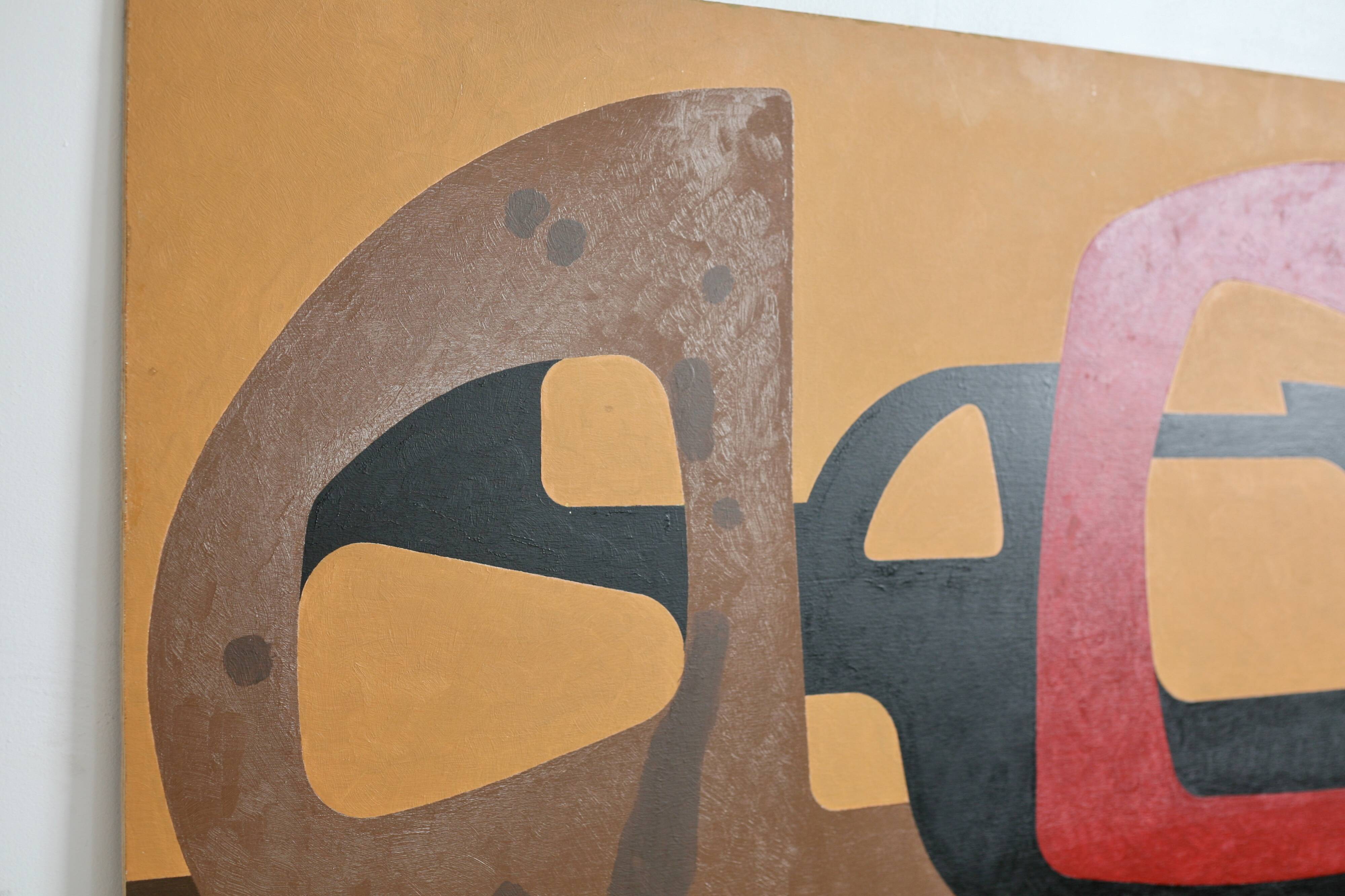 Painting (painted wooden panel without fixing). Free forms, 70s