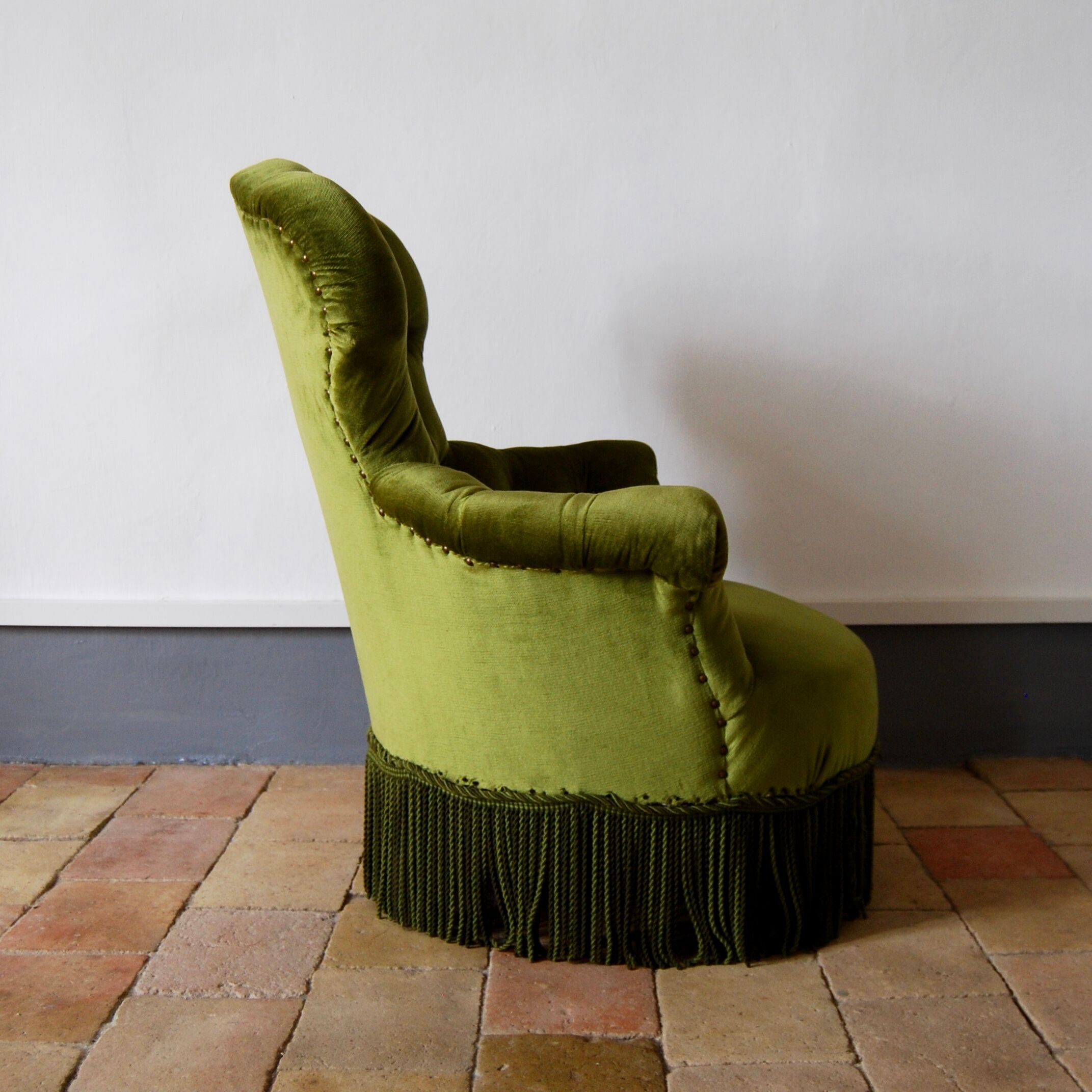 Chair padded green toad