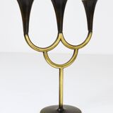 Brass chandelier by Richard Rohac, mid-century candle holder, Vienna, Austria, 1950s.