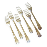 6 vintage Christofle art deco style silver plated forks