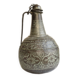 Old large Ottoman coquemar in chiseled and tinned copper - 18th century kettle