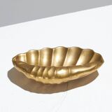 Shell ashtray in gold metal