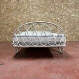 Vintage rattan bed - 1960s - Bohemian charm