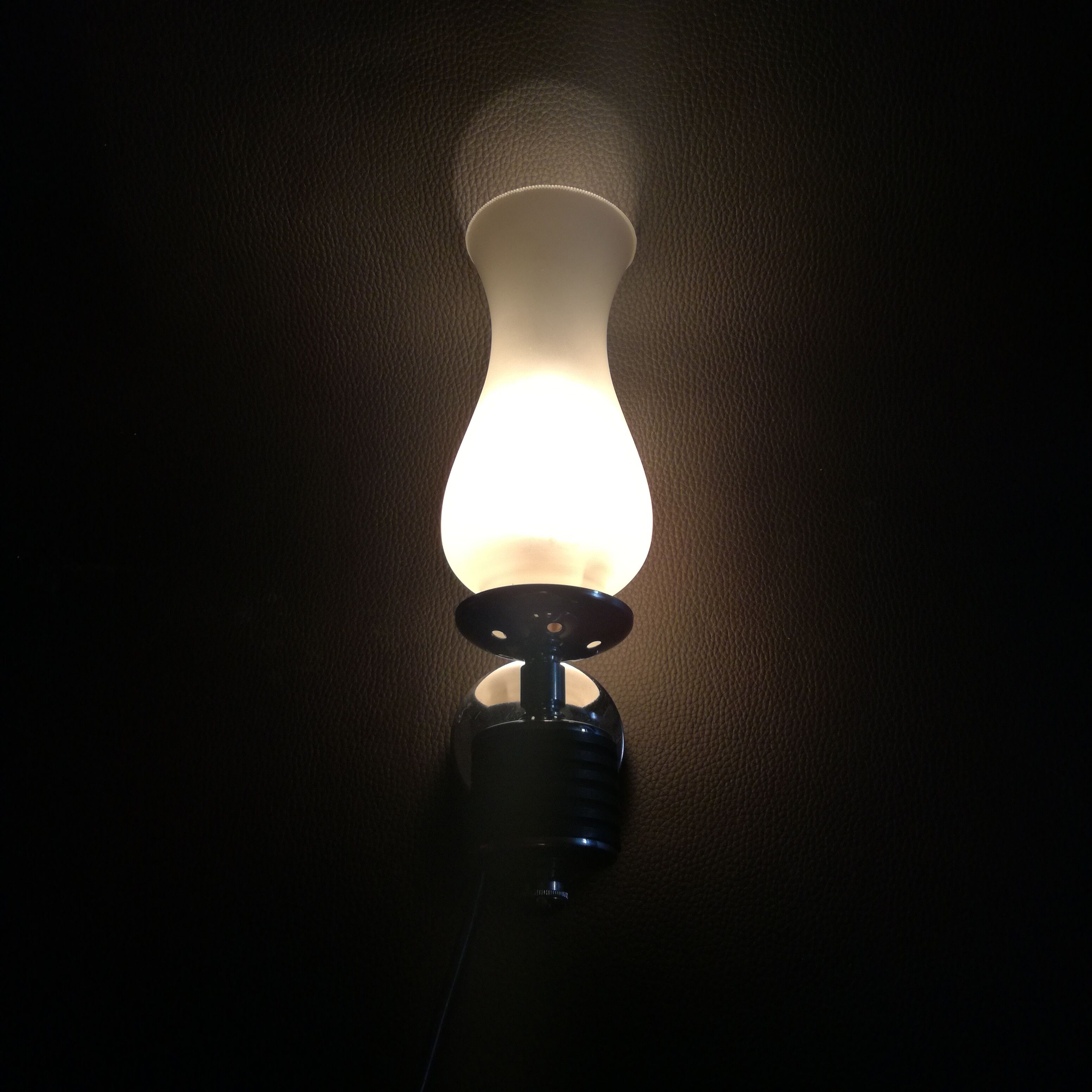 Metal and frosted glass wall lamp 1970