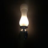 Metal and frosted glass wall lamp 1970