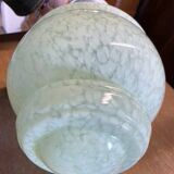Art Deco hanging globe, Clichy glass, pale green, early 20th century.