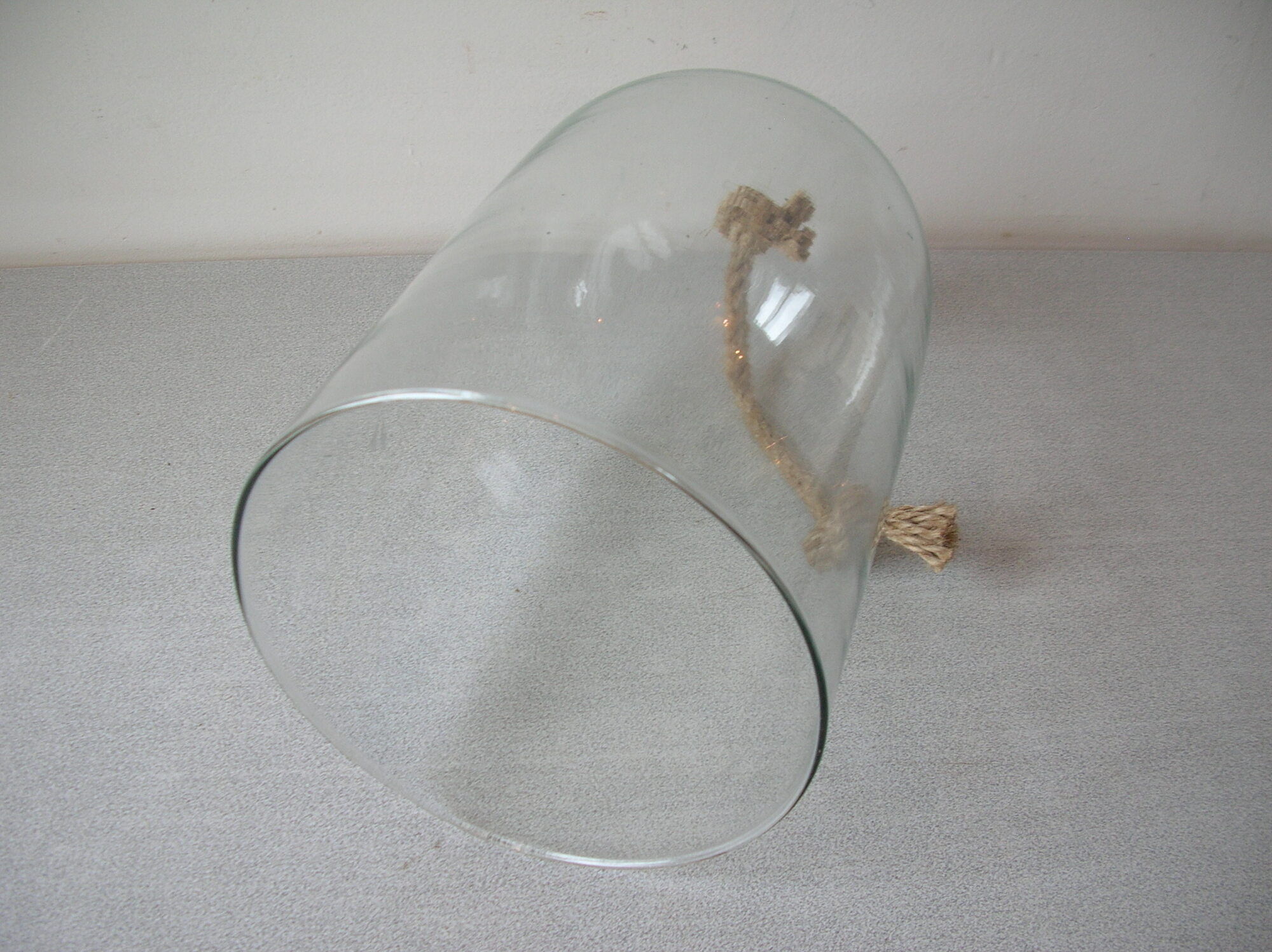 Bell globe glass and rope 26 cm vintage retro deco cabinet of curiosities