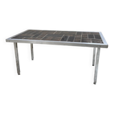 Table basse chrome et carrelage années 50