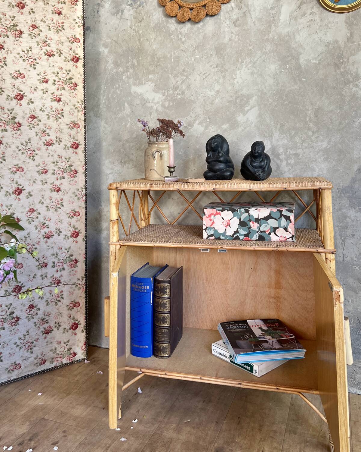 Vintage rattan sideboard