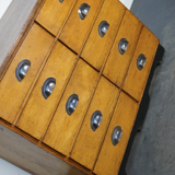 Apothecary cabinet or bank of drawers in oak and German pine mid-twentieth century