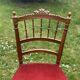 Pair of Napoleon III chairs in wood and red velvet
