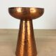 Modernist Scandinavian candle holder in hammered copper