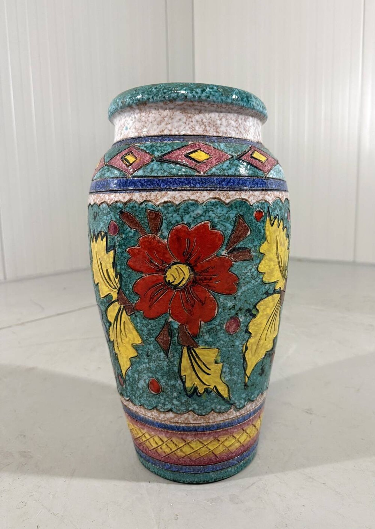 Large Italian pottery vase flowers floor vase 1960’s
