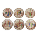 Six Sarreguemines plates "Universal Exhibition" from 1889