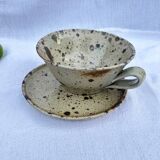 Pyrite stoneware cup and saucer set