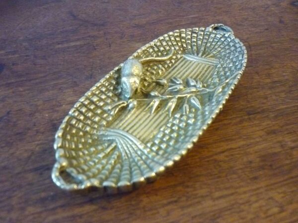 Coupelle vide poche en bronze avec souris
