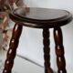 Tabouret de traite vintage en bois tripode