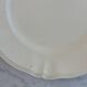Sarreguemines Digoin — Ivory presentation plate, scalloped edge
