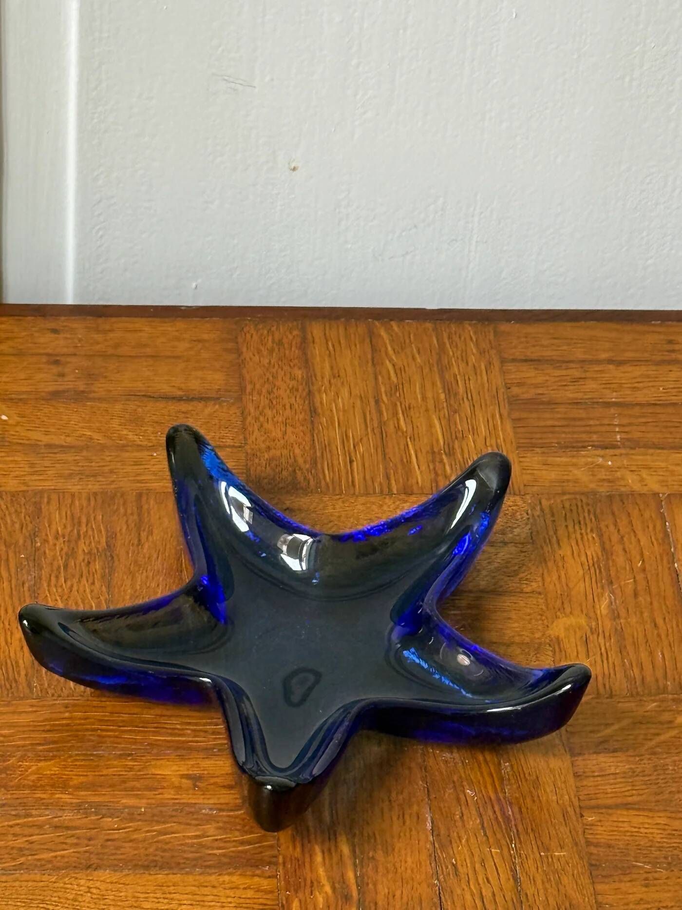 Blue glass catch-all trays