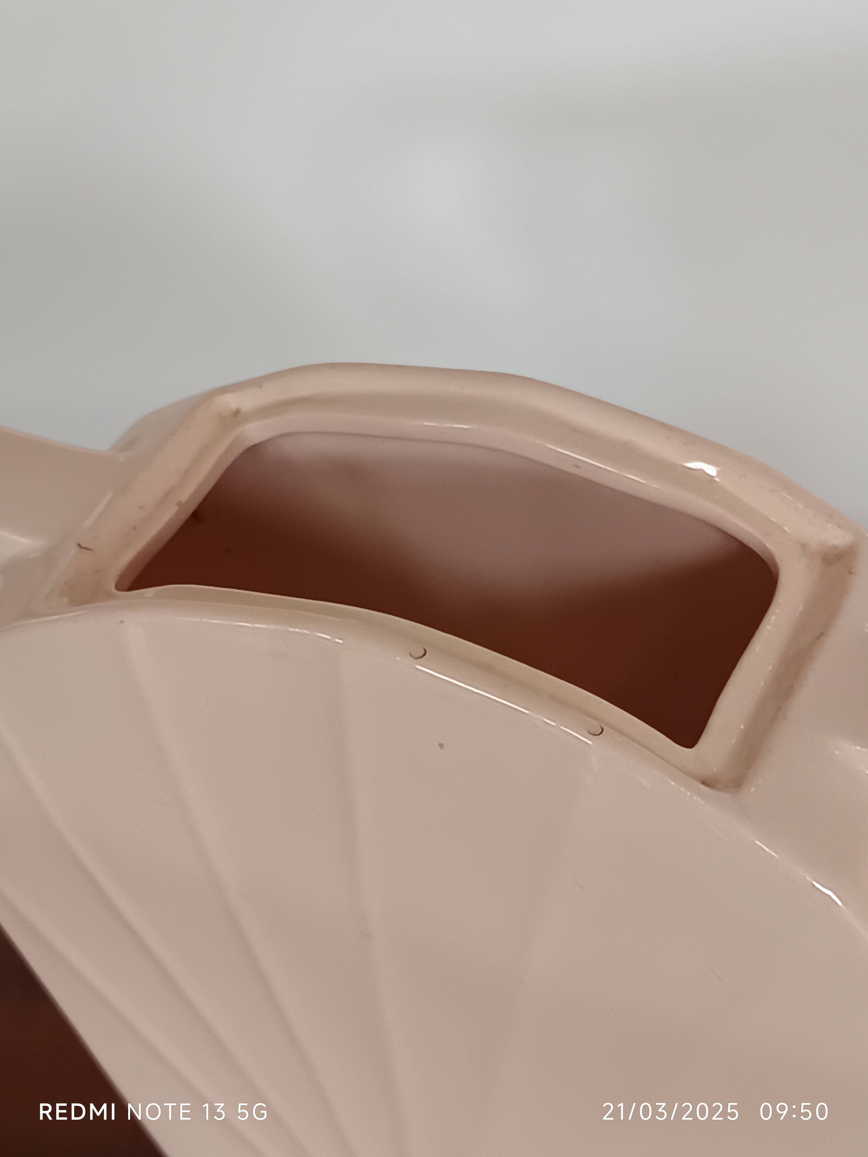 Saint Amand Art Deco earthenware creamer and sugar bowl