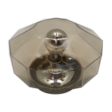 Smoked glass wall lamp or flush light by Hillebrand