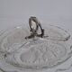 Art Deco Pressed Glass Divided Serving Dish with Alpaca Handle, 1930